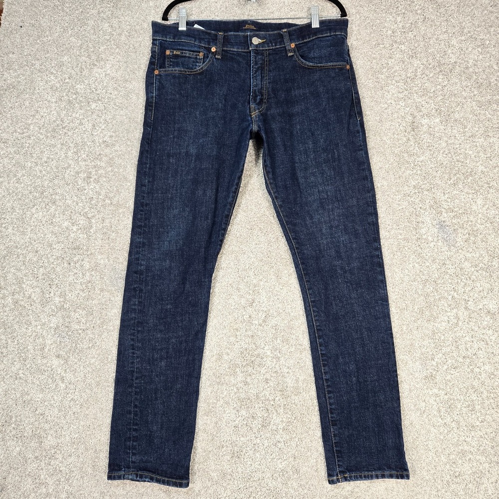 Polo Ralph Lauren "The Sullivan Slim" Jeans Men 34x32 dark wash zip fly stretch